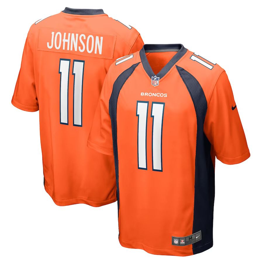 Men Denver Broncos 11 Josh Johnson Nike Orange Game Player NFL Jersey